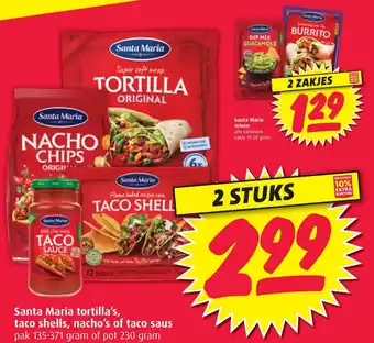 Boni Santa Maria tortilla's, taco shells, nacho's of taco saus aanbieding