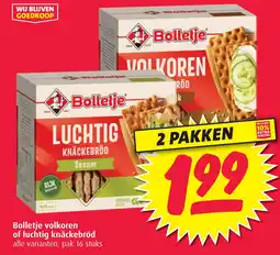 Boni Bolletje volkoren of luchtig knäckebröd aanbieding