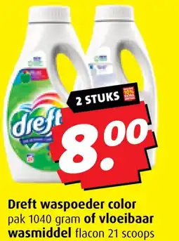 Boni Dreft waspoeder color of vloeibaar wasmiddel aanbieding