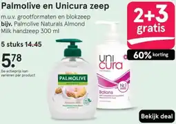 Etos Palmolive en Unicura zeep aanbieding