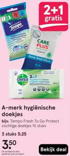 Etos A-merk hygiënische doekjes aanbieding