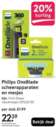 Etos Philips OneBlade scheerapparaten en mesjes aanbieding