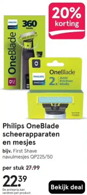 Etos Philips OneBlade scheerapparaten en mesjes aanbieding