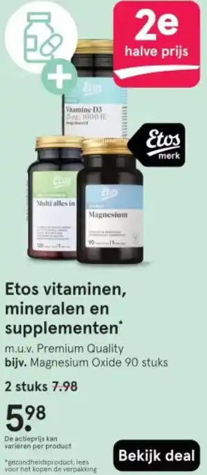 Etos Etos vitaminen, mineralen en supplementen aanbieding