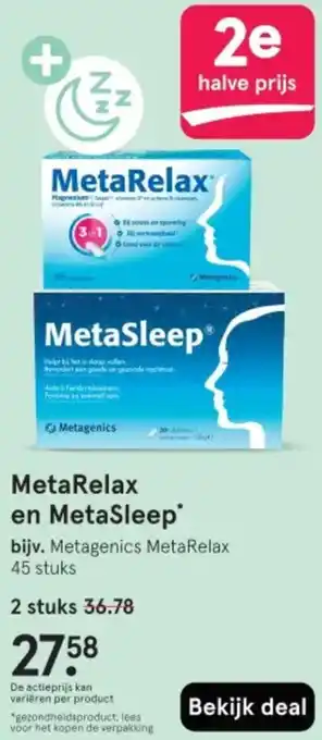 Etos MetaRelax en MetaSleep aanbieding