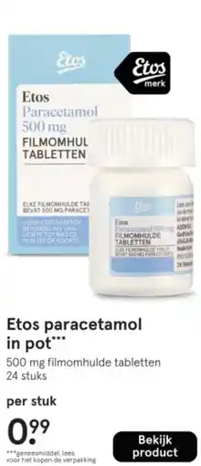 Etos Etos paracetamol in pot aanbieding