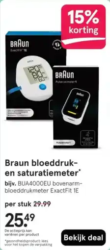 Etos Braun bloeddruk en saturatiemeter aanbieding