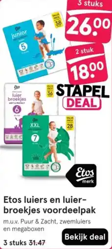 Etos Etos luiers en luierbroekjes voordeelpak aanbieding