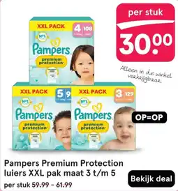 Etos Pampers Premium Protection luiers XXL pak maat 3 t/m 5 aanbieding