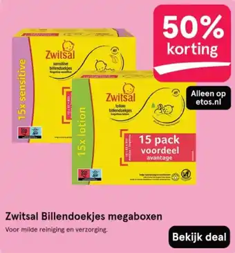 Etos Zwitsal Billendoekjes megaboxen aanbieding