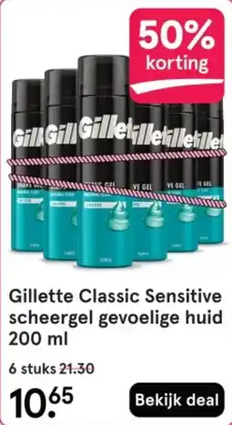 Etos Gillette Classic Sensitive scheergel gevoelige huid aanbieding