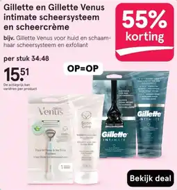 Etos Gillette en Gillette Venus intimate scheersysteem en scheercrème aanbieding