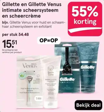 Etos Gillette en Gillette Venus intimate scheersysteem en scheercrème aanbieding