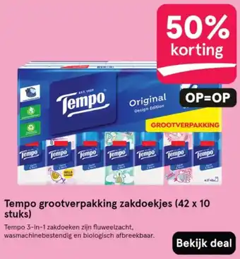 Etos Tempo grootverpakking zakdoekjes aanbieding