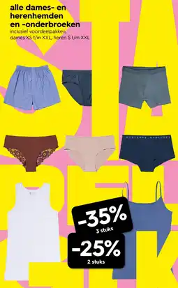HEMA Alle dames en herenhemden en onderbroeken aanbieding