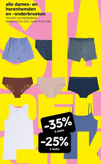 HEMA Alle dames en herenhemden en onderbroeken aanbieding