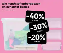 HEMA Alle kunststof opbergboxen en kunststof bakjes aanbieding