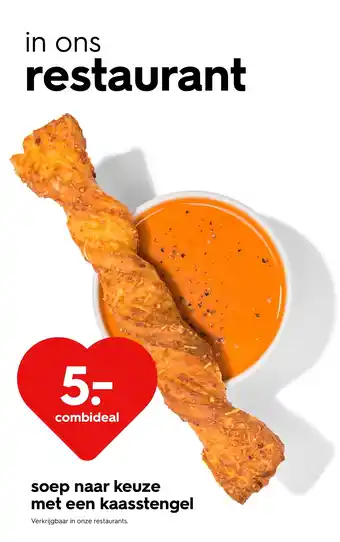 HEMA Soep naar keuze met een kaasstengel aanbieding