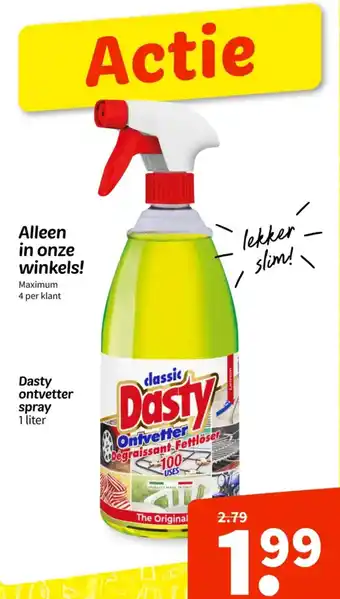 Wibra Dasty ontvetter spray aanbieding