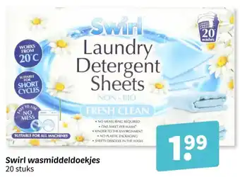Wibra Swirl wasmiddeldoekjes aanbieding