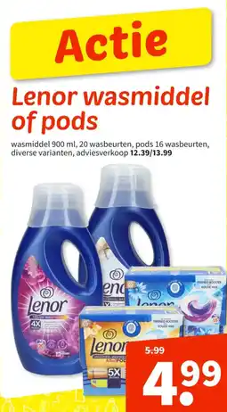 Wibra Lenor wasmiddel of pods aanbieding