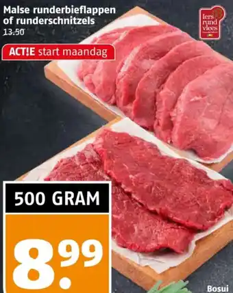Poiesz Malse runderbieflappen of runderschnitzels aanbieding