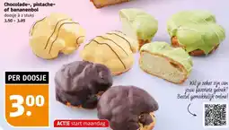 Poiesz Chocolade, pistache of bananenbol aanbieding