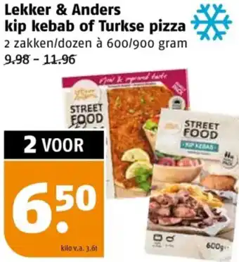 Poiesz Lekker & Anders kip kebab of Turkse pizza aanbieding