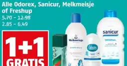 Poiesz Alle Odorex, Sanicur, Melkmeisje of Freshup aanbieding