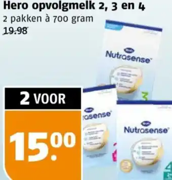 Poiesz Hero opvolgmelk 2, 3 en 4 aanbieding