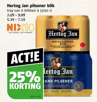 Poiesz Hertog Jan pilsener blik aanbieding