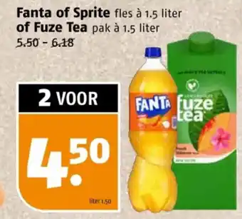 Poiesz Fanta of Sprite of Fuze Tea aanbieding