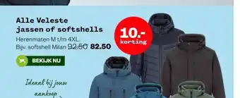 Welkoop Alle Veleste jassen of softshells aanbieding