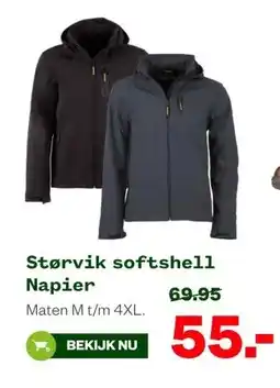 Welkoop Størvik softshell Napier aanbieding