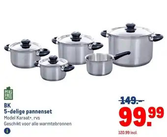 Makro BK 5-delige pannenset aanbieding