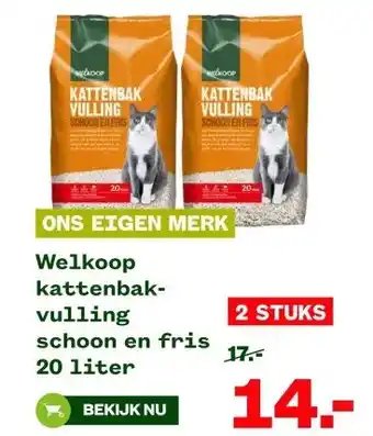 Welkoop Welkoop kattenbak- vulling schoon en fris aanbieding