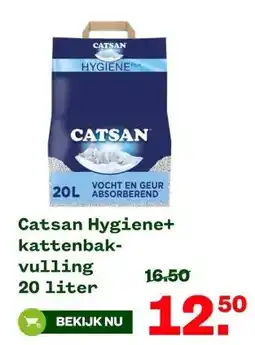 Welkoop Catsan Hygiene+ kattenbak- vulling aanbieding