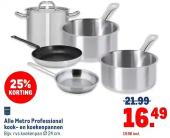 Makro Alle Metro Professional kook en koekenpannen aanbieding