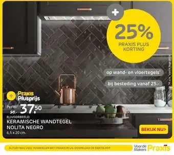 Praxis Keramische wandtegel nolita negro aanbieding