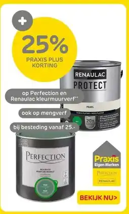 Praxis Op perfection en renaulac kleurmuurverf aanbieding