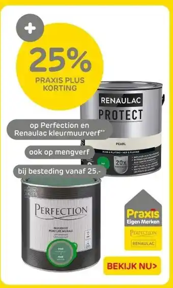 Praxis Op perfection en renaulac kleurmuurverf aanbieding