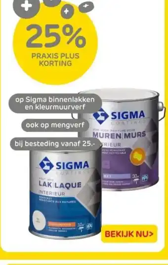 Praxis Op Sigma binnenlakken en kleurmuurverf aanbieding