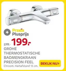 Praxis Grohe thermostatische badmengkraan precision feel aanbieding