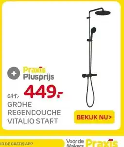 Praxis Grohe regendouche vitalio start aanbieding