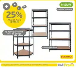 Praxis op opbergsystemen voor de garage aanbieding