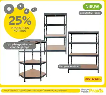 Praxis op opbergsystemen voor de garage aanbieding