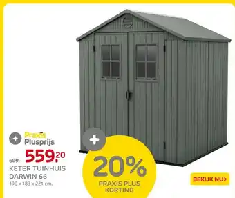 Praxis Keter tuinhuis darwin 66 aanbieding