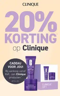 Mooi parfumerie 20% KORTING op Clinique aanbieding