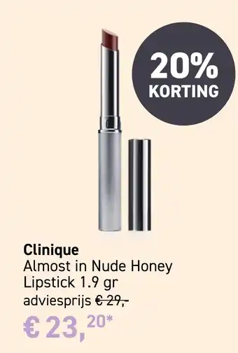 Mooi parfumerie Clinique Almost in Nude Honey Lipstick 1.9 gr aanbieding