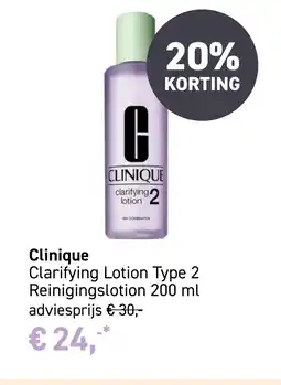 Mooi parfumerie Clinique Clarifying Lotion Type 2 aanbieding